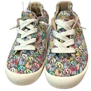 Bobs By Skechers Womens Comfort Shoes Beach Bingo Dogs Lace Up Sneakers Size 6.5